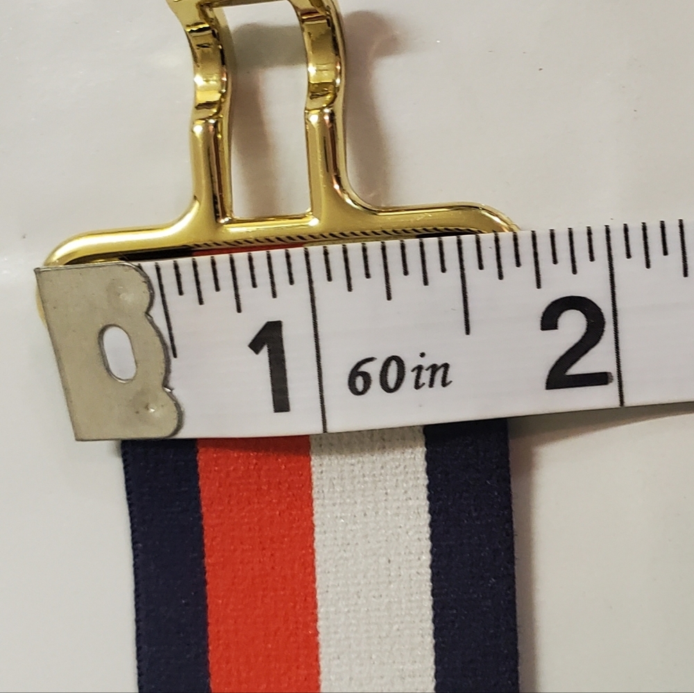 Red White & Blue Equestrian Interlocking Elastic Riding Belt - Picture 3 of 5